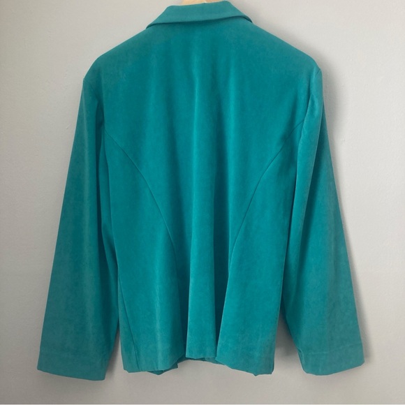 Vintage Leslie Fay dresses  green dagger lapel button down blazer suit jacket - Picture 3 of 9